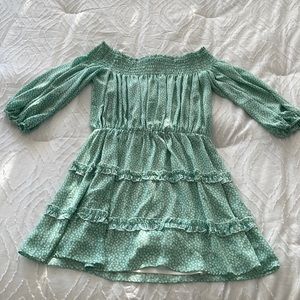 Mint floral print dress